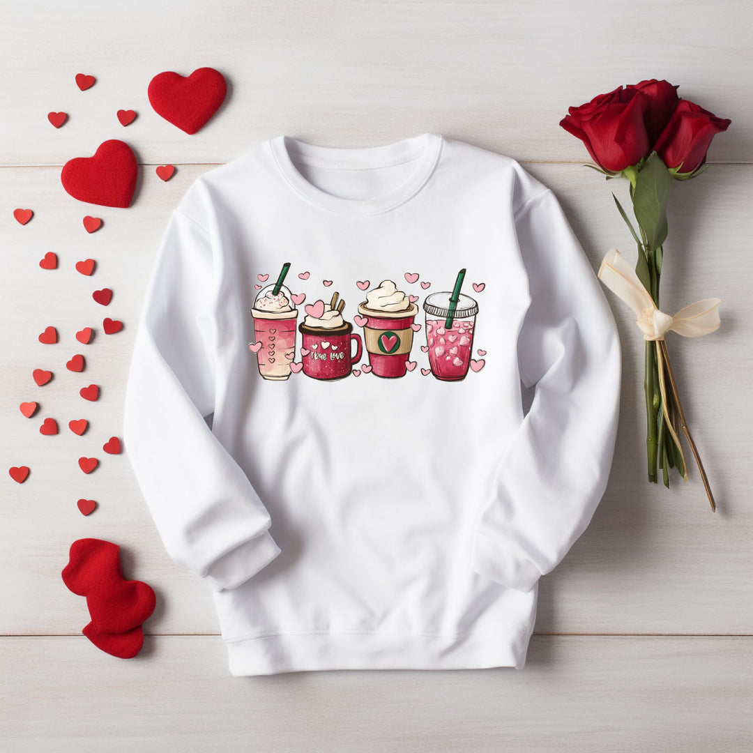 Love Coffee Valentines Rundhalsausschnitt