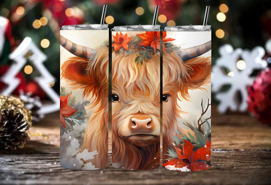 20oz Kuh-Becher mit roter Schleife