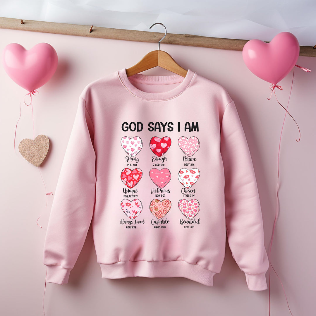 Gott sagt, ich bin Valentine. Rundhalsausschnitt