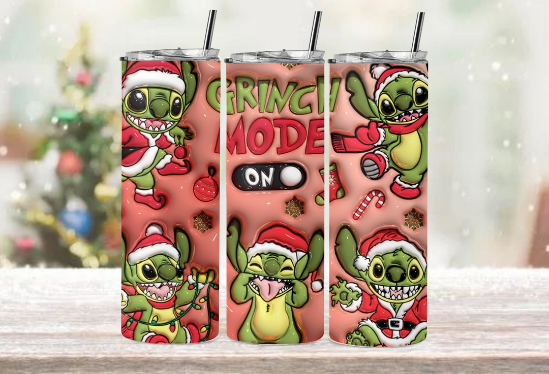 20z Grinch Mode Stitch Tumbler