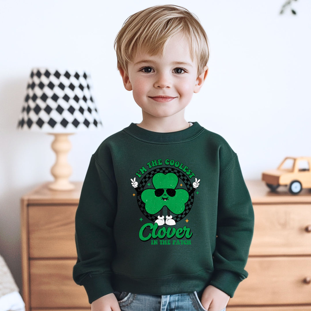 I'm The Coolest Clover In The Pack Green Youth Crewneck