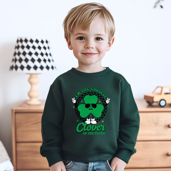 I'm The Coolest Clover In The Pack Green Youth Crewneck