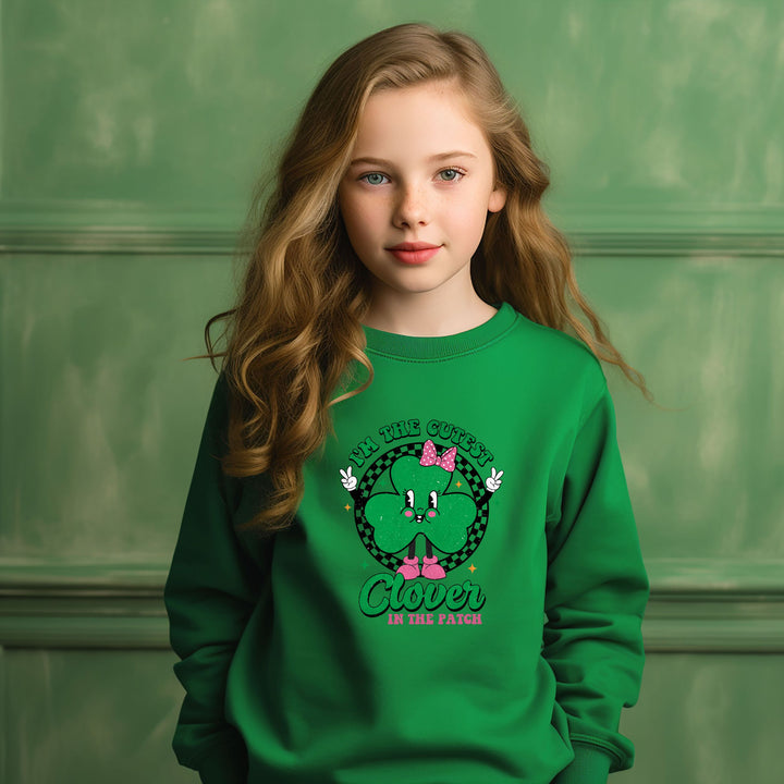 I'm The Coolest Clover In The Pack Pink Youth Crewneck