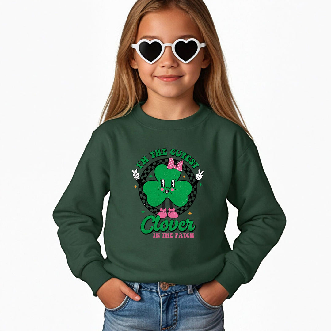 I'm The Coolest Clover In The Pack Pink Youth Crewneck